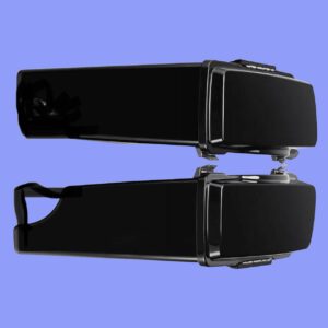 Vivid Black Stretched Extended Hard Saddlebags for Harley-Davidson Touring models from 1993-2013.