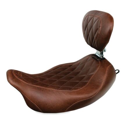 Mustang Wide Tripper Diamond Solo Seat For Harley