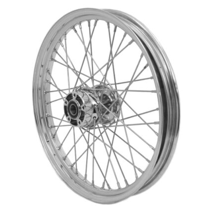 V-Twin Mfg. Replica 40 Spoke Chrome Front Wheel, 21" X 2.15" For Harley 2000-2006